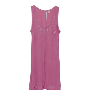 new york and company pink beaded tunic sleeveless y2k top